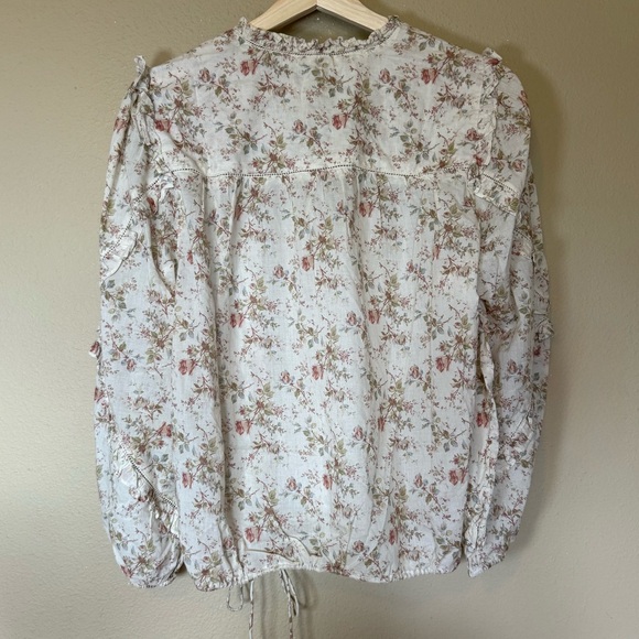 Cotton Floral Boho Blouse NWT Size Large AE77 Premium - Picture 4 of 9